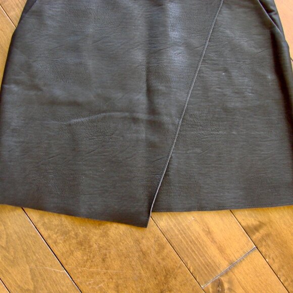 SUNCOO Paris Black Leather Mini Skirt Silver Studs Moto Grunge Size Small - Picture 5 of 13